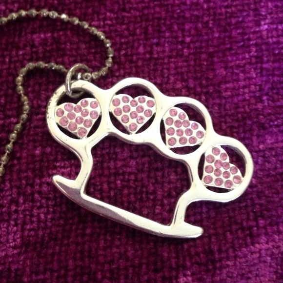 Brass knuckle necklace