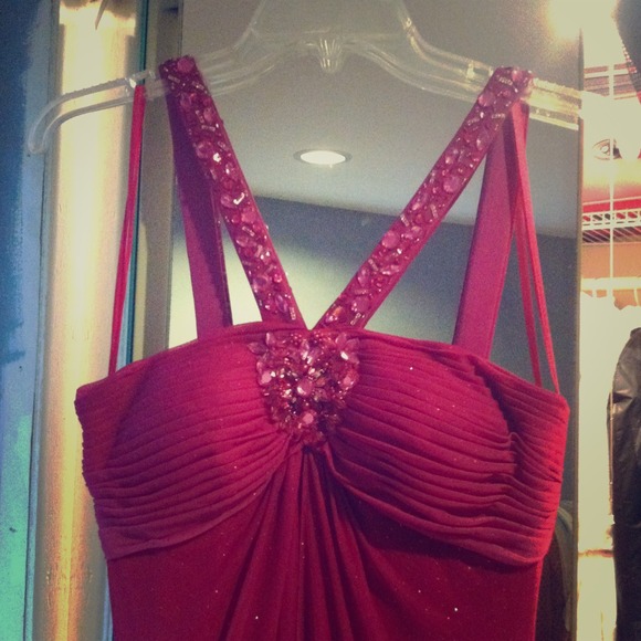 Pink shimmery dress with jewels. Size 4.