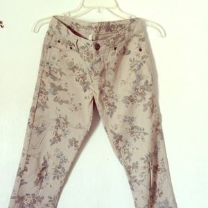 Floral print jeans