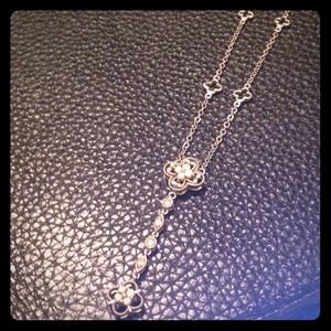 White gold and diamond drop necklace
