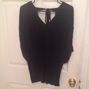 Torrid black flowy top with gathered waistline