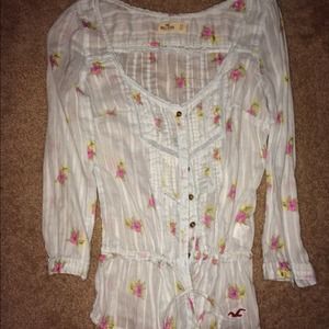 Floral button up blouse