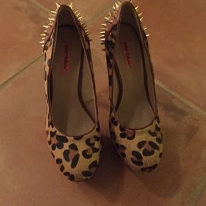 Betsey Johnson studded/spiked cheetah heels