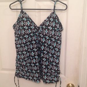 Black, turquoise, white swimming top size XL $7