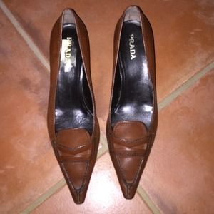 Prada pointed toe kitten heels