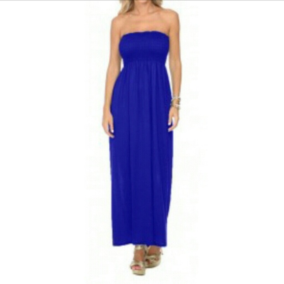 🆕 Strapless royal blue maxi dress 🎉Host pick🎉 - Picture 4 of 4