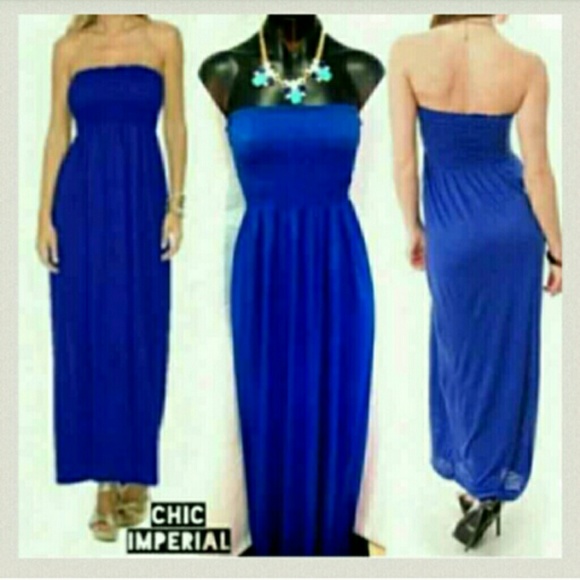 🆕 Strapless royal blue maxi dress 🎉Host pick🎉 - Picture 3 of 4