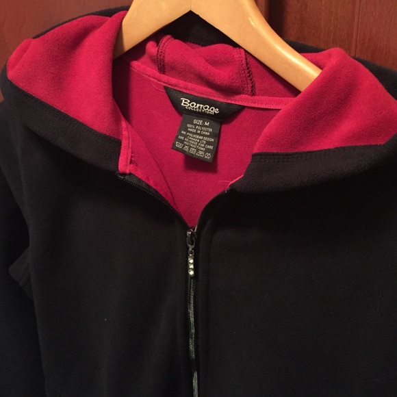 Black and red fleece jacket