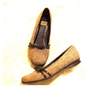 Brown tweed flats