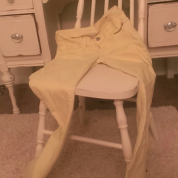 Pale yellow jeans!