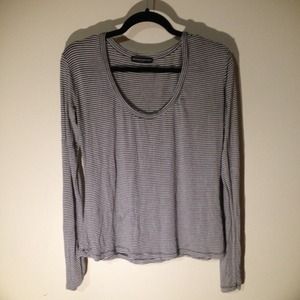 Stripped long-sleeve brandy top