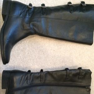 Black and brown leather boots (bundle)