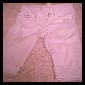 White Bermuda stretch shorts
