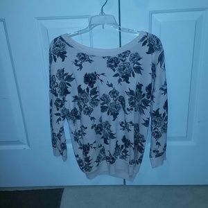 Long sleeved, floral sweater