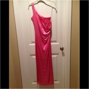 💗Pink one shoulder special occasion dress