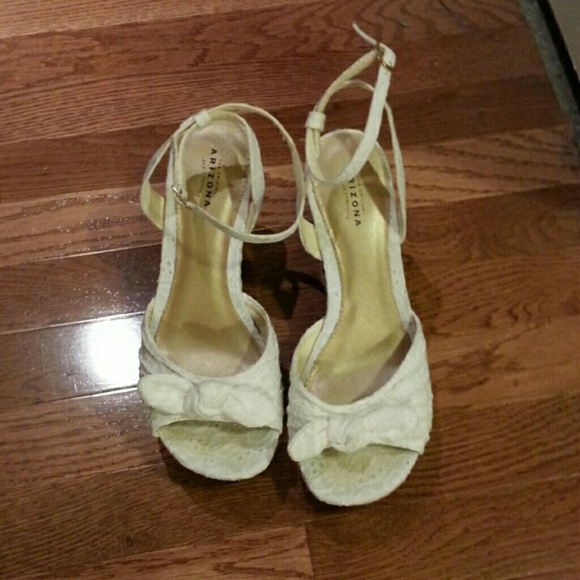 White Platform sandles.