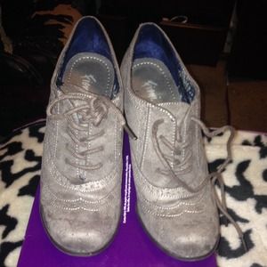 Gray ankle boots