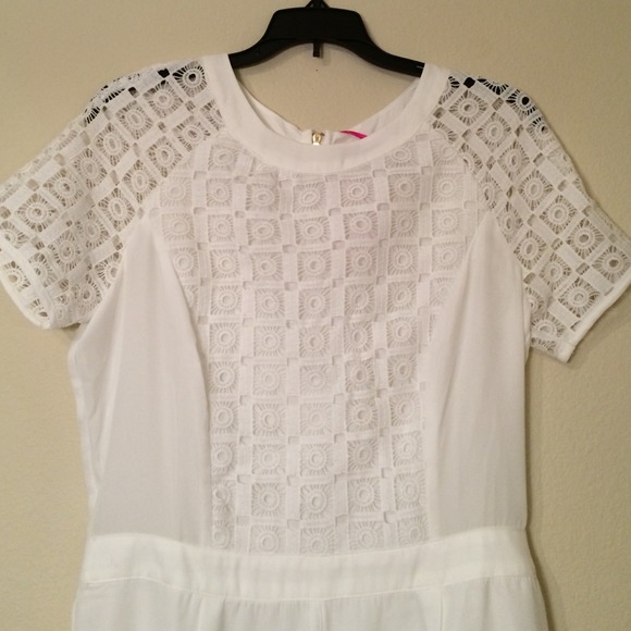 Boohoo Dresses - White Embroidered Romper, Boohoo, Sz 8 Boohoo Dresses - White Embroidered Romper, Boohoo, Sz 8