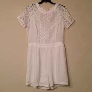 Boohoo Dresses - White Embroidered Romper, Boohoo, Sz 8 Boohoo Dresses - White Embroidered Romper, Boohoo, Sz 8