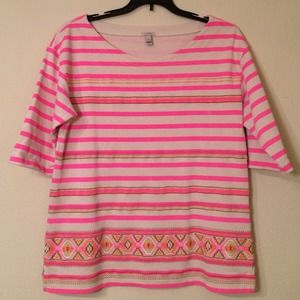 J. Crew Tops - Pink Striped J.Crew Top, Sz S J. Crew Tops - Pink Striped J.Crew Top, Sz S