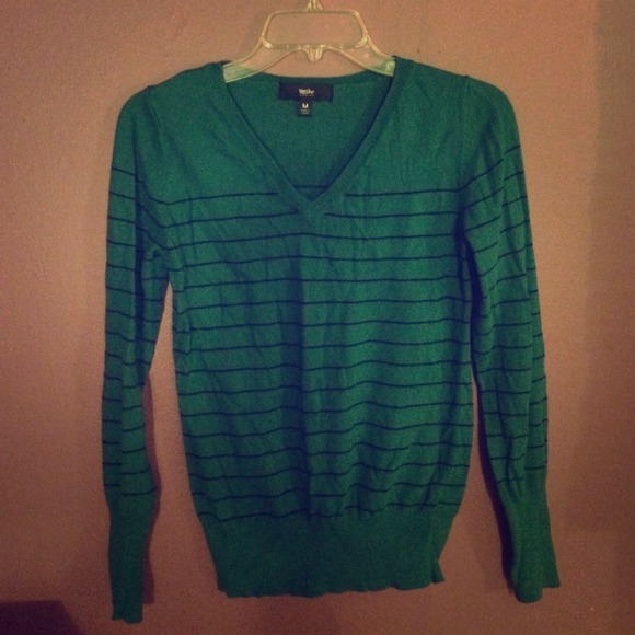 👑Teal & Black Striped Sweater👑
