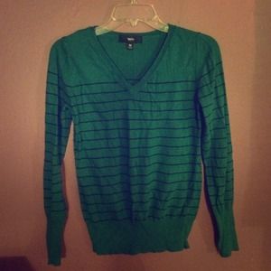 👑Teal & Black Striped Sweater👑