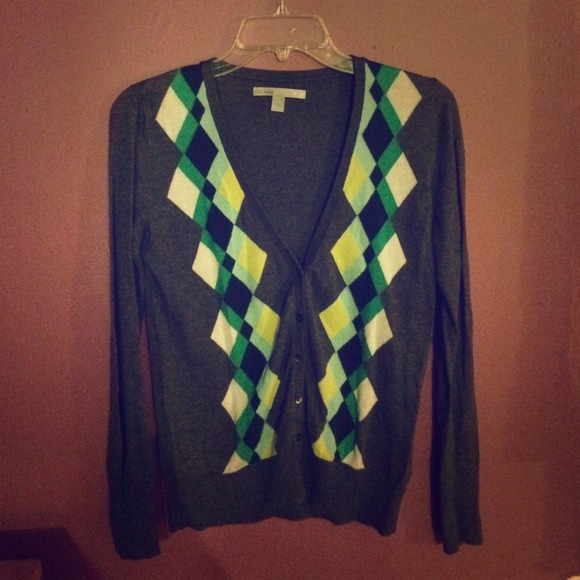 👑Grey Argyle Cardigan👑
