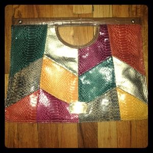 Nine West multi colored clutch