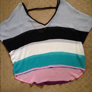 Stripe sheer top