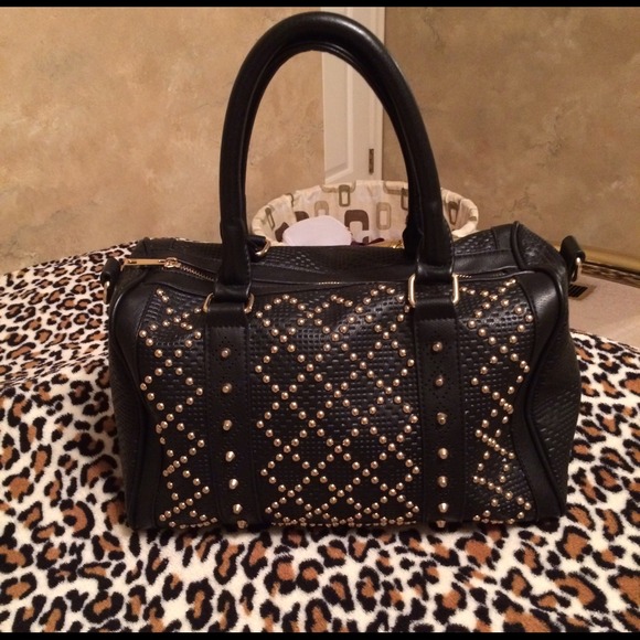Black and Gold Studded Handbag