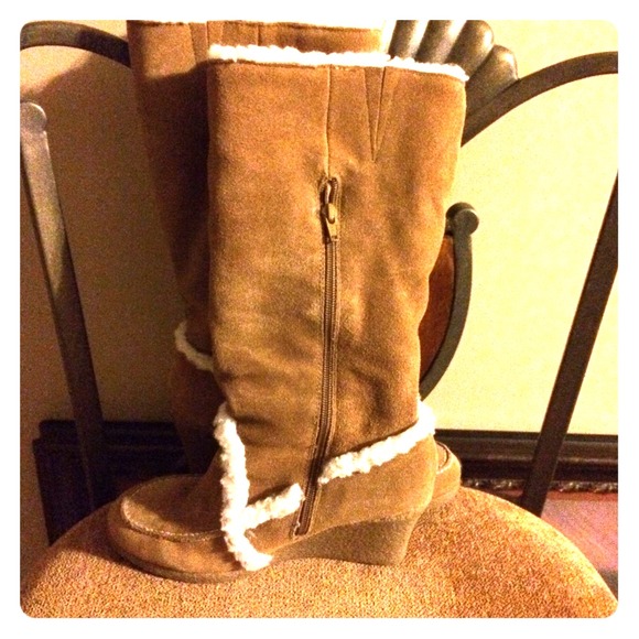 Tan suede boots