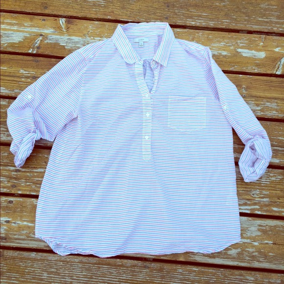 J. Crew Camp Popover in Dobby Stripe - Picture 1 of 3