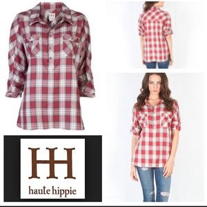Haute Hippie Plaid Top
