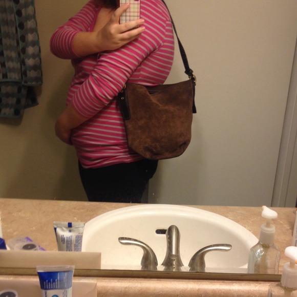 Authentic brown suede Coach bag - Picture 4 of 4