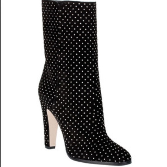 Jimmy Choo Tari Black Suede Studded Boots (37) - Picture 2 of 2