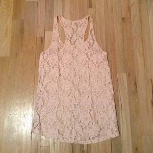 Free people baby pink lace tank