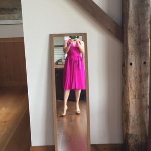 Miguelina fuchsia silk dress