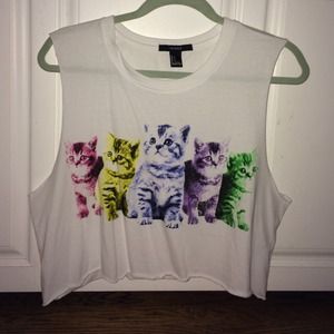New with tags cat crop tank top