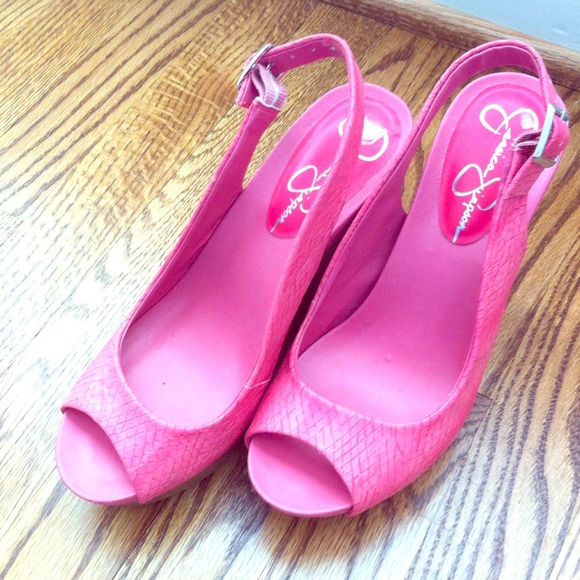 Pink Jessica Simpson wedges