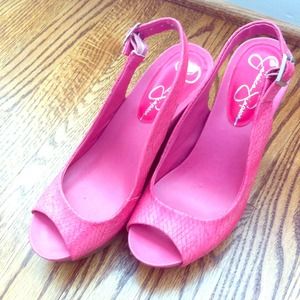 Pink Jessica Simpson wedges