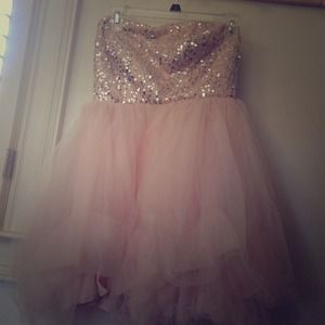 Pink sequin homecoming dress