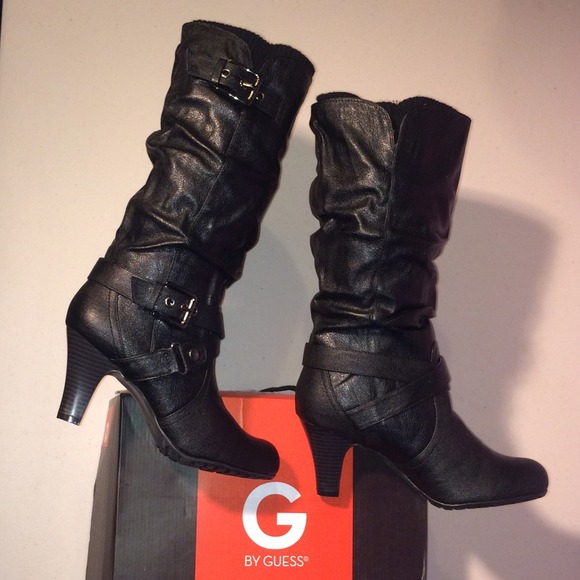 Guess Boots - G by Guess Black Slouched Trinnie Black Boots Sz9M