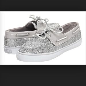 Silver Sparkly Sperry's