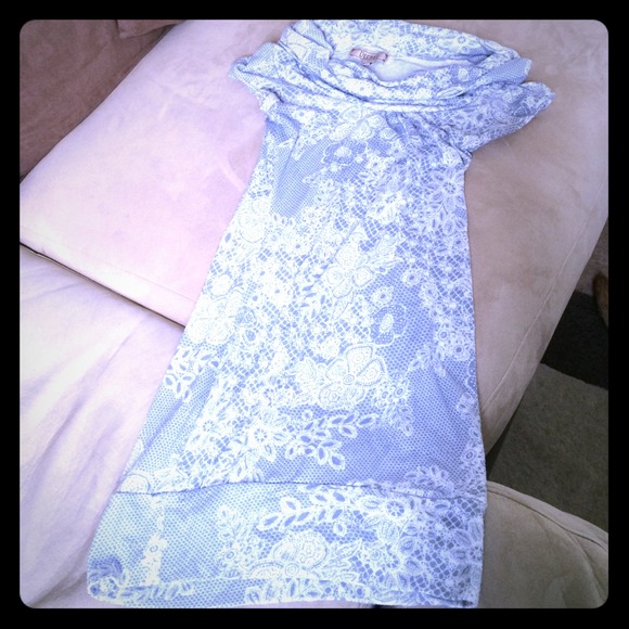 Grey and white printed dress