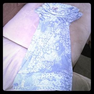 Grey and white printed dress
