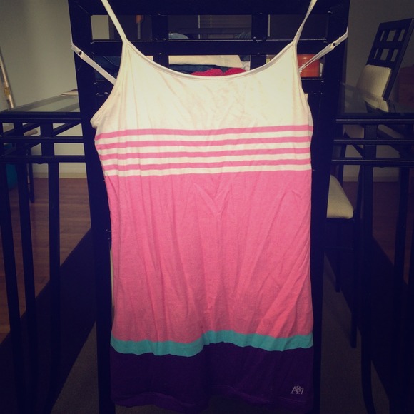 Spaghetti strap pink, purple, white, teal