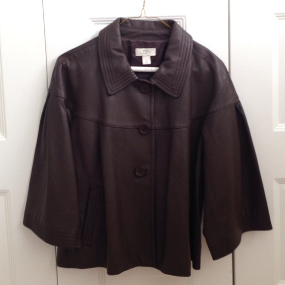 Brown Ann Taylor LOFT leather jacket