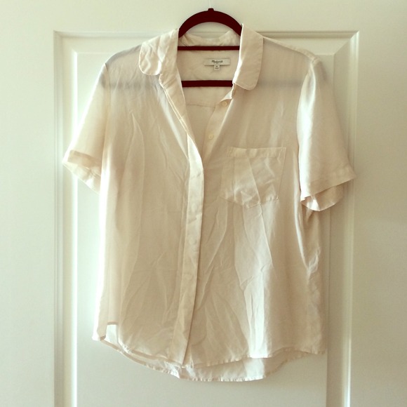 Madewell white silk shirt