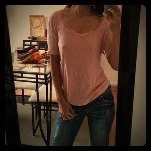 Pink scoop neck tee