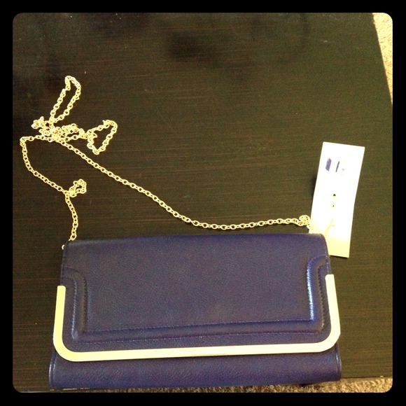 Beautiful navy/purple clutch